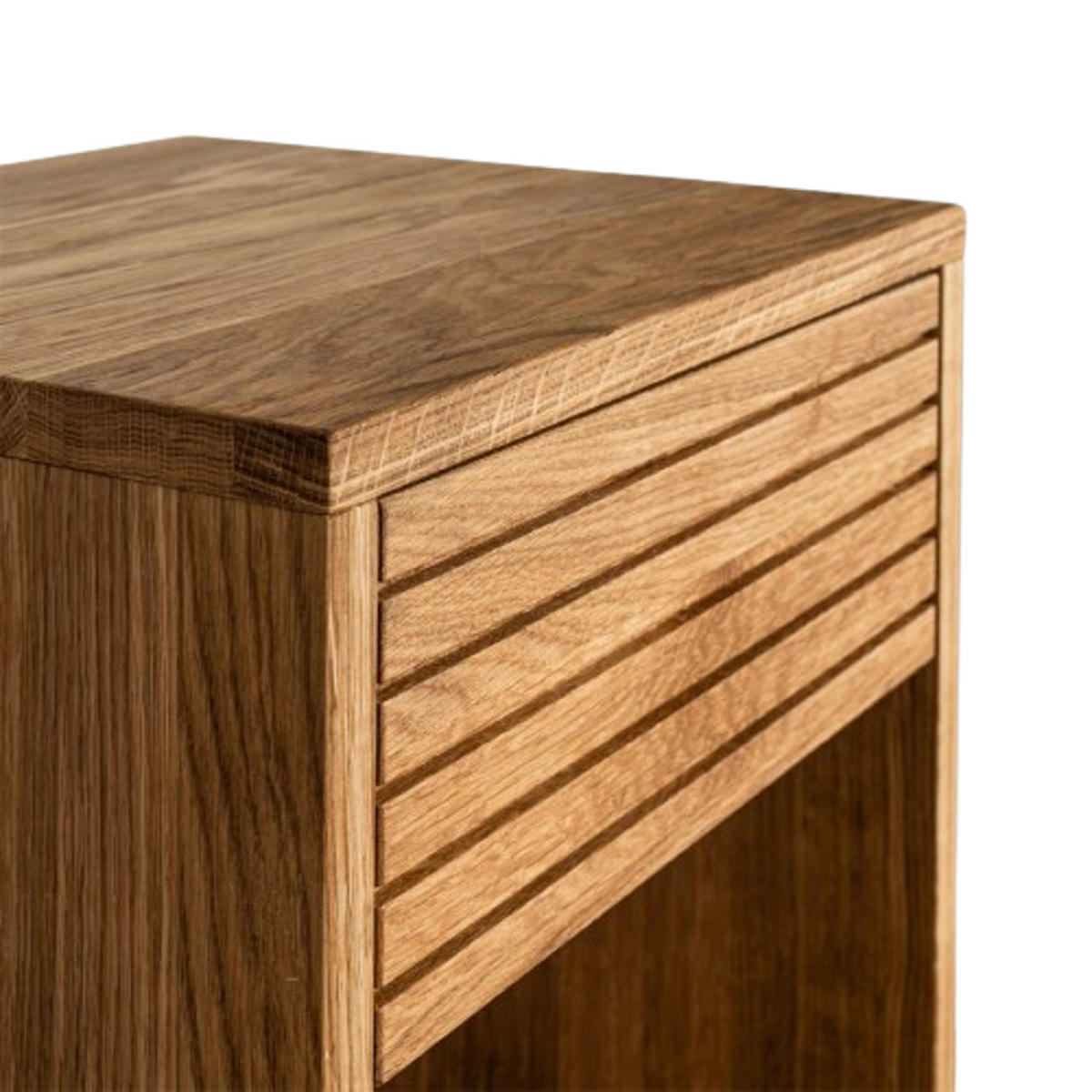 NACHTTISCH Emma, 2er Set Eiche, 38/40/50 cm - Beige, Holz (40/50/38cm) - WOODEK