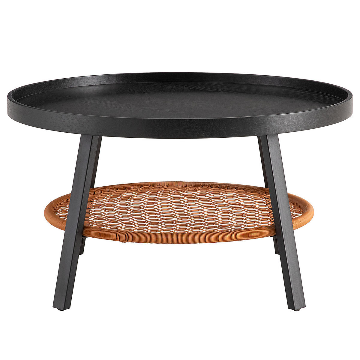 COUCHTISCH - Holzwerkstoff / Kunststoff / Metall - Eichefarben/Schwarz, Holzwerkstoff/Kunststoff (80/80/45cm) - home24