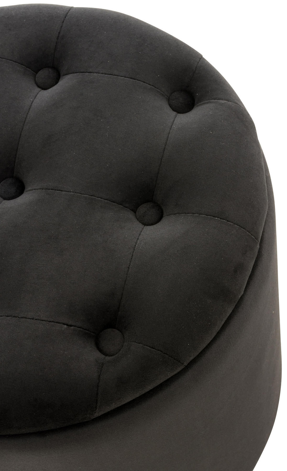 SITZWÜRFEL Samt Schwarz - Schwarz, Kunststoff/Textil (44/42/44cm) - CLP
