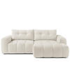 ECKSOFA RECHTS RAVIA, Bouclé, Weiß - Weiß, Holz/Textil (256/104cm) - KONSIMO®