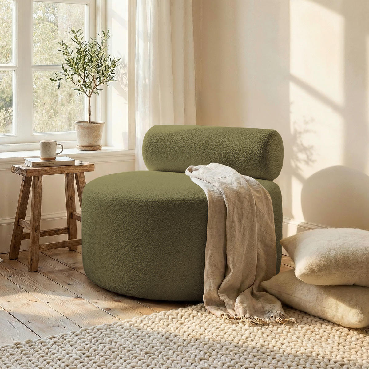 SESSEL CHERRY 90/78 cm, in Grün - Grün, Textil (90/78/90cm) - Idohome