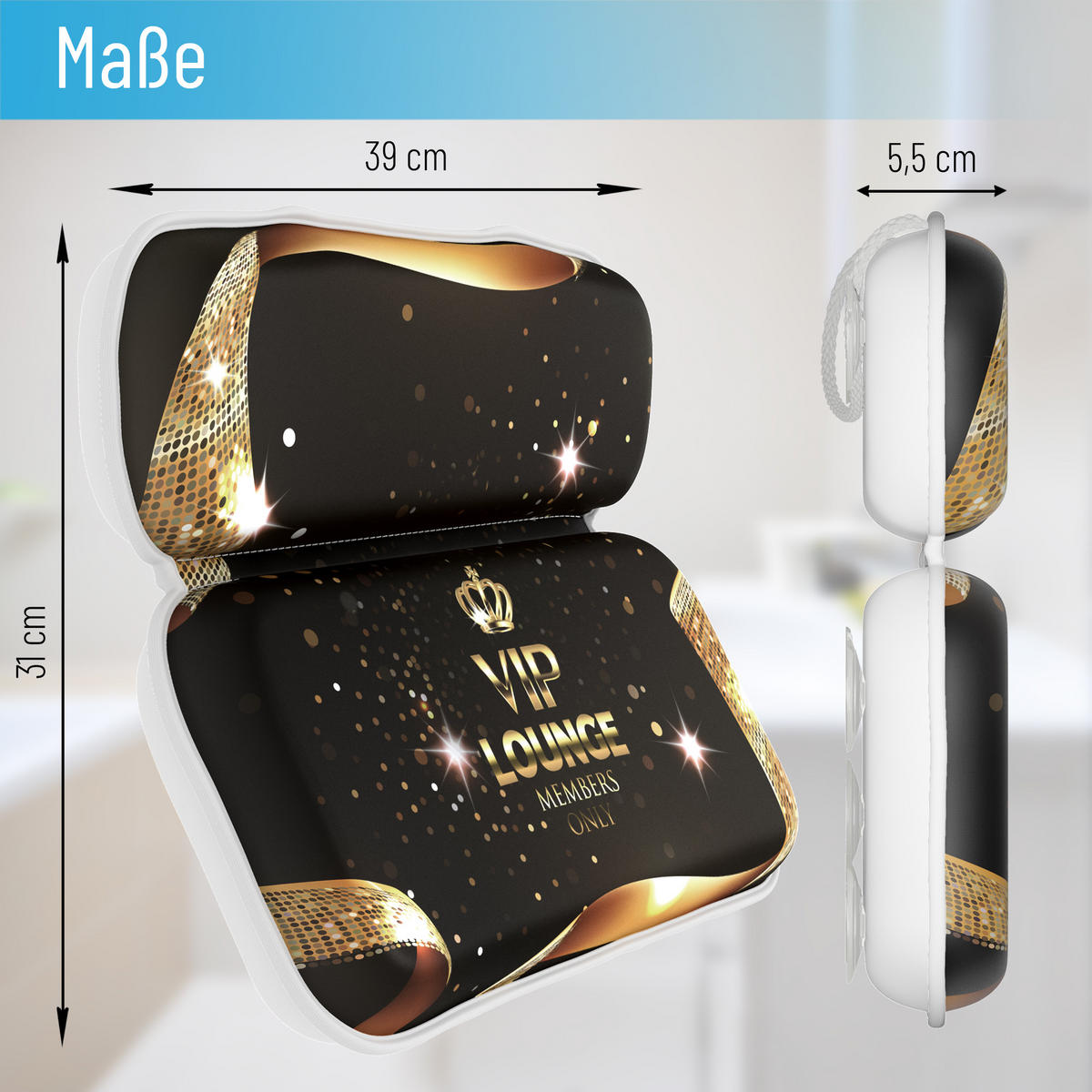 BADEWANNENKISSEN VIP-Lounge - Schwarz, Kunststoff (39/5.5cm) - Sanilo