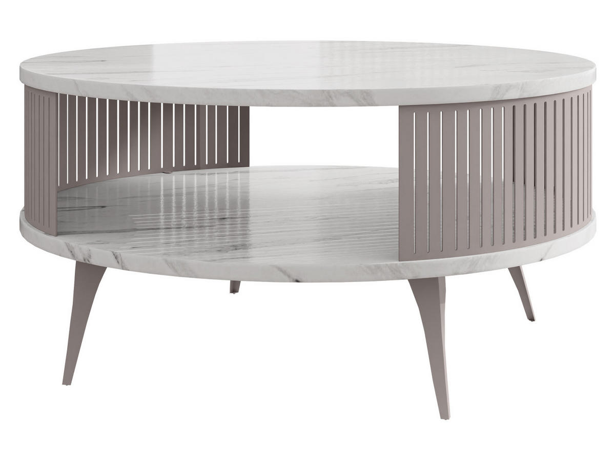COUCHTISCH Roenni Cashmere - Kaschmir/Weiß, Holzwerkstoff/Metall (75/75/30cm) - MIRJAN24