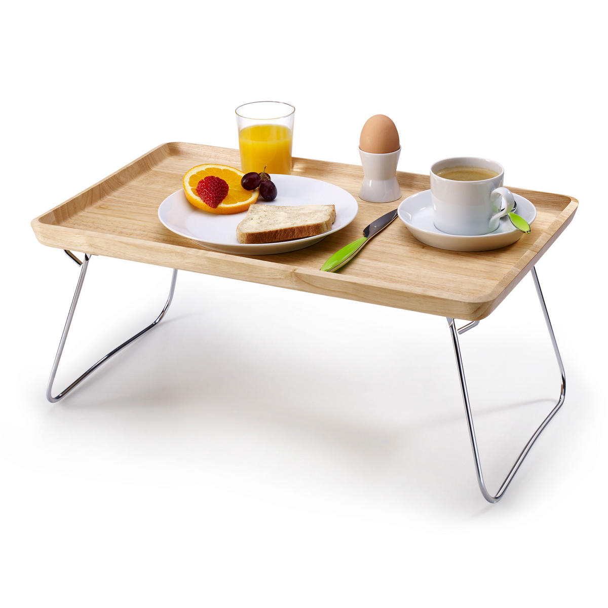 BETTTABLETT Natur, Gummibaumholz - Hellbraun, Holz (33/8/54cm) - Continenta