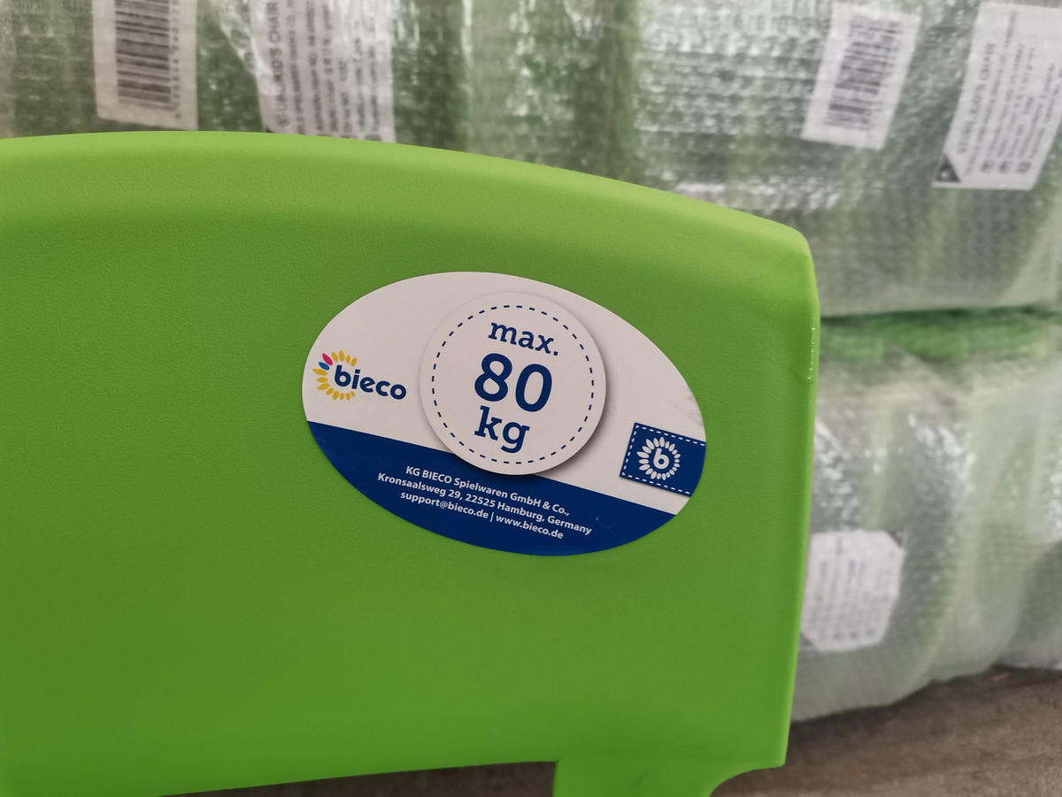 KINDERSTUHL bis 80 kg belastbar - Grün, Kunststoff (34/51.5/36cm) - Bieco Spielwaren
