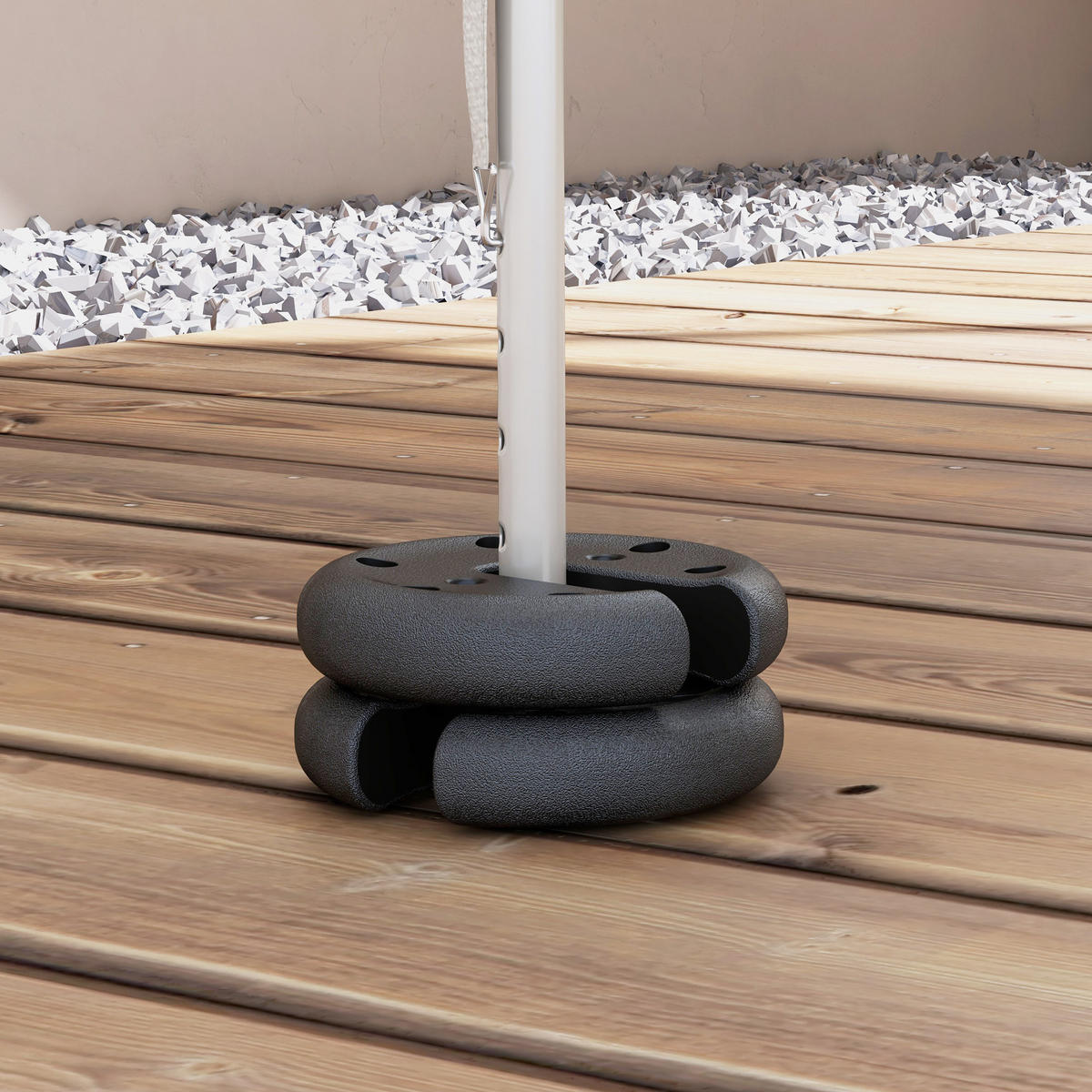 STANDFUSS Kunststoffmantel Zementkern Ø 20 x 4,5 cm Schwarz - Schwarz, Kunststoff (20/20cm) - Outsunny