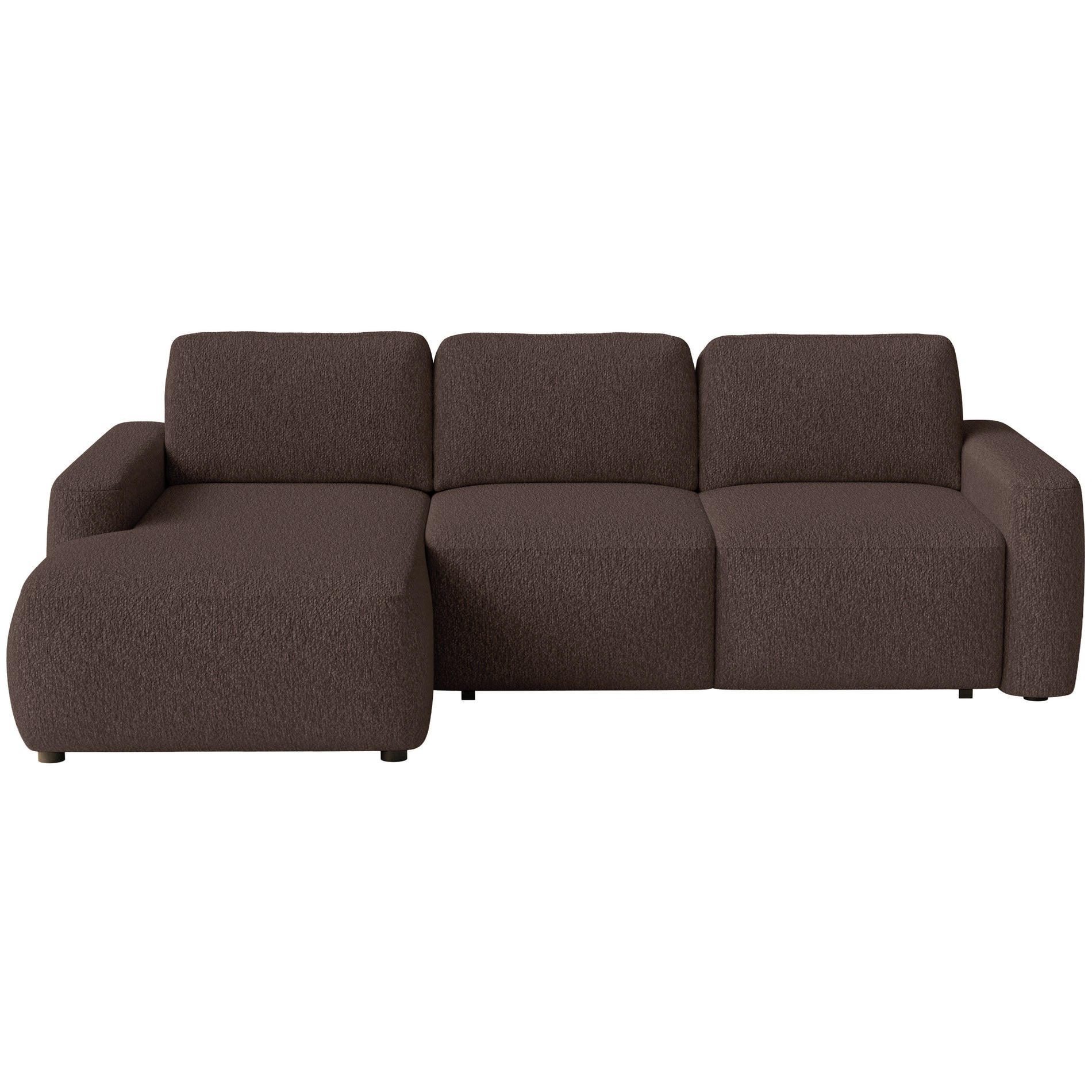 ECKSOFA Carnos Mini Braun Chenille - Schwarz/Braun, Kunststoff/Textil (238/164cm) - Selsey