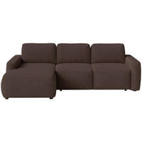 ECKSOFA Carnos Mini Braun Chenille - Schwarz/Braun, Kunststoff/Textil (238/164cm) - Selsey