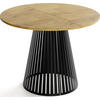 ESSTISCH Naro runder ausziehbarer, Braun 120-200/120/76 cm - Eichefarben/Schwarz, Holzwerkstoff/Metall (120/120/76cm) - WFL GROUP