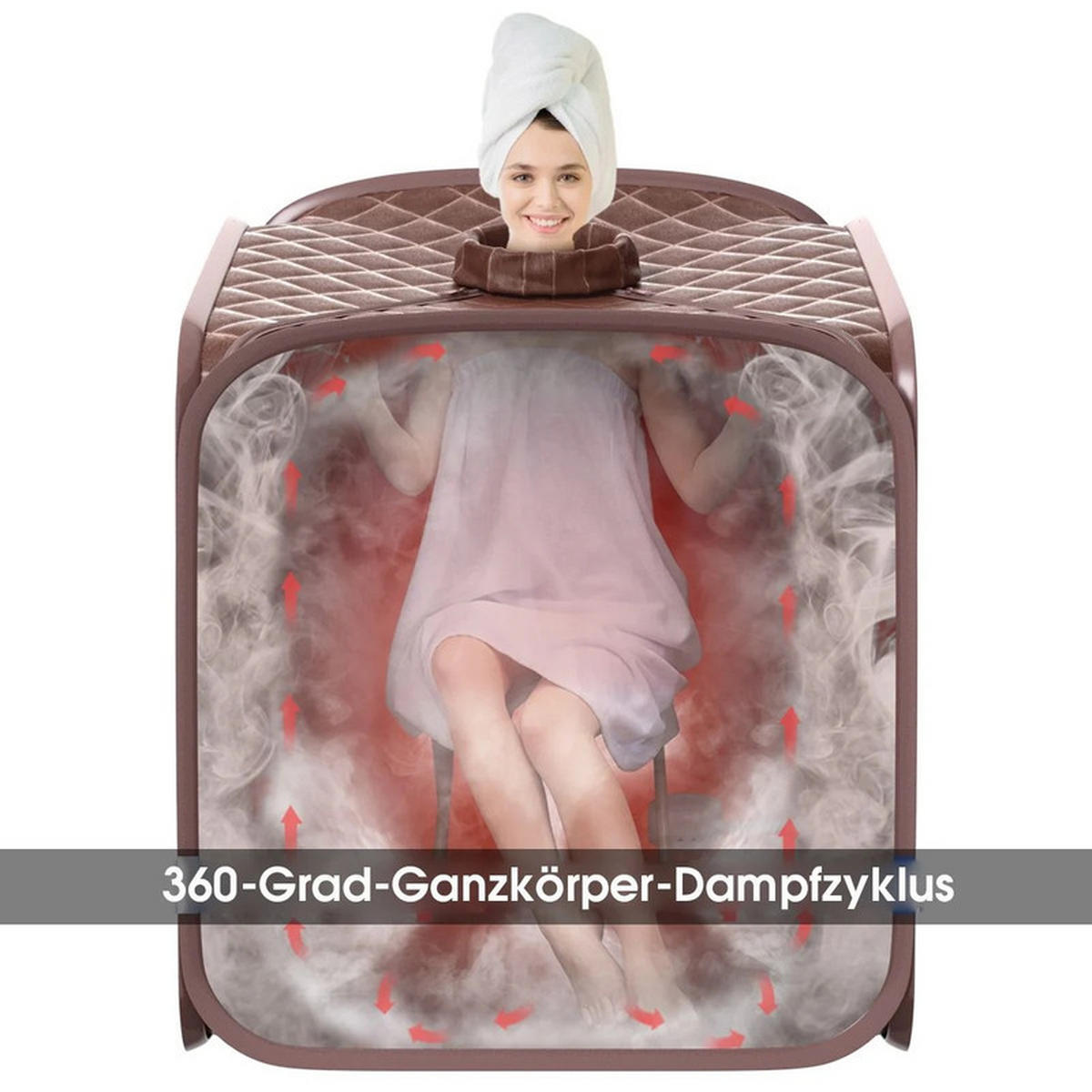 AMPFSAUNA Tragbare kaffee - Braun, Textil (85/106/84cm) - COSTWAY