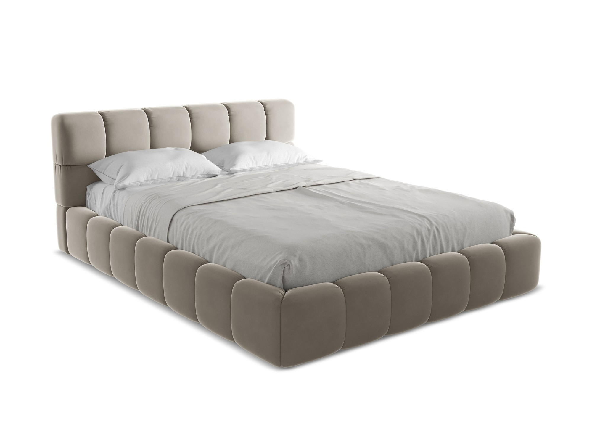 POLSTERBETT mit Bettkasten und Lattenrost 180x228 Grau - Taupe/Schwarz, Kunststoff/Textil (160/200cm) - Makamii