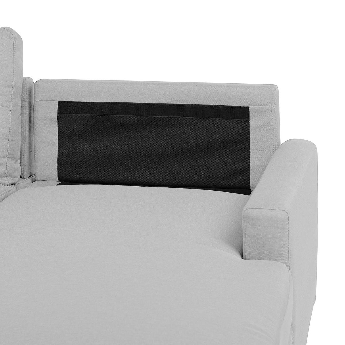 ECKSOFA Polsterbezug Hellgrau rechtsseitig Flakk - Hellgrau, Textil (232/147cm) - Beliani