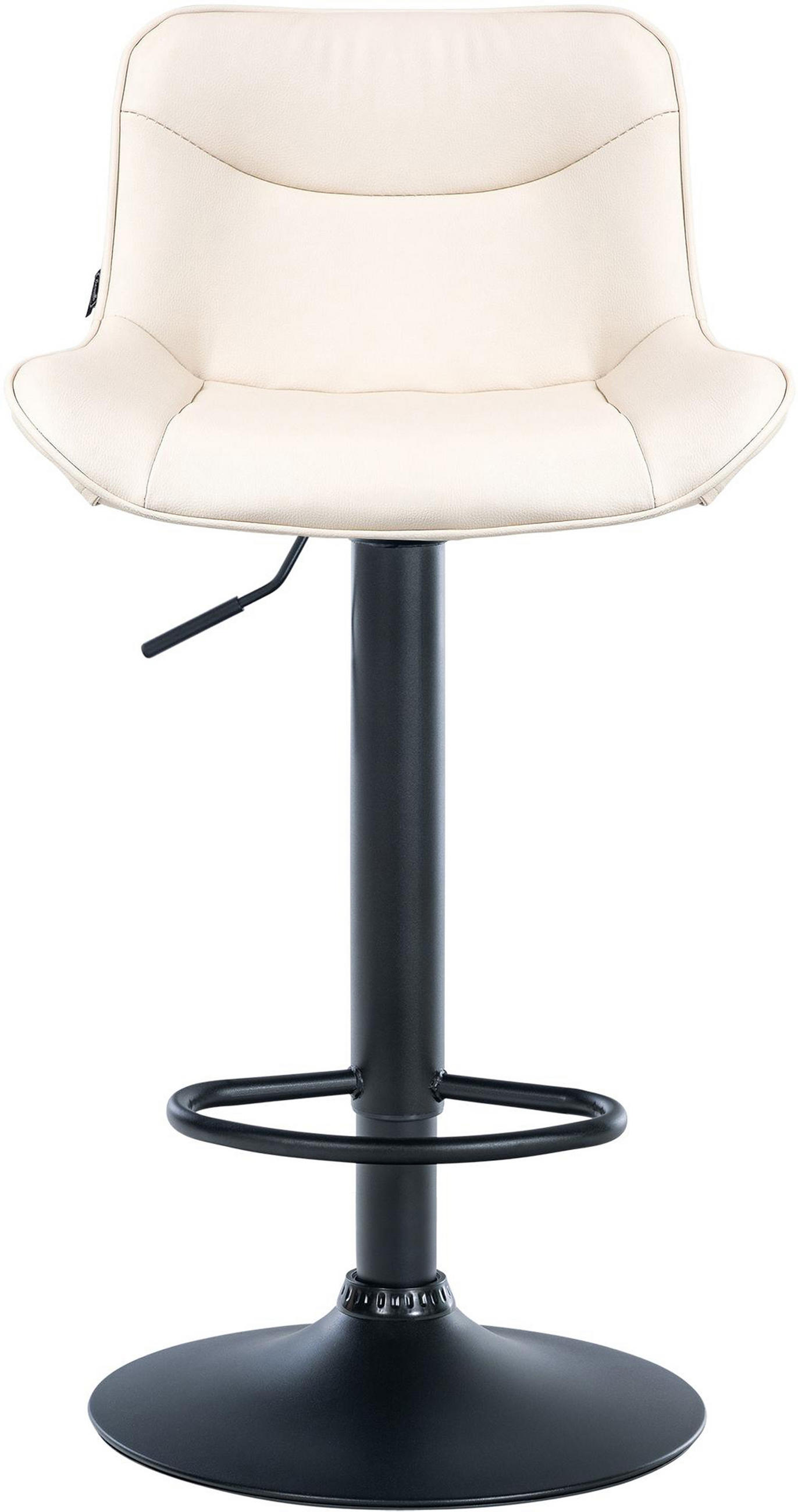 BARHOCKER Vulcano Kunstleder schwarz creme - Creme/Schwarz, Kunststoff/Metall (49/106/51cm) - TPFLiving