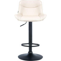 BARHOCKER Vulcano Kunstleder schwarz creme - Creme/Schwarz, Kunststoff/Metall (49/106/51cm) - TPFLiving