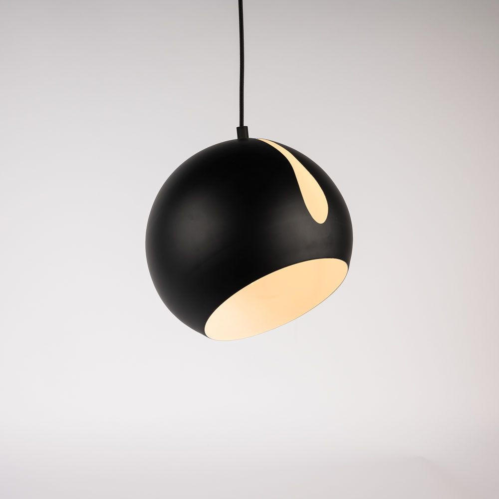 GALERIELEUCHTE Ball 5m Abhängung Schwarz/Schwarz Ø 30cm - Schwarz, Metall (30/30/20cm) - s.luce