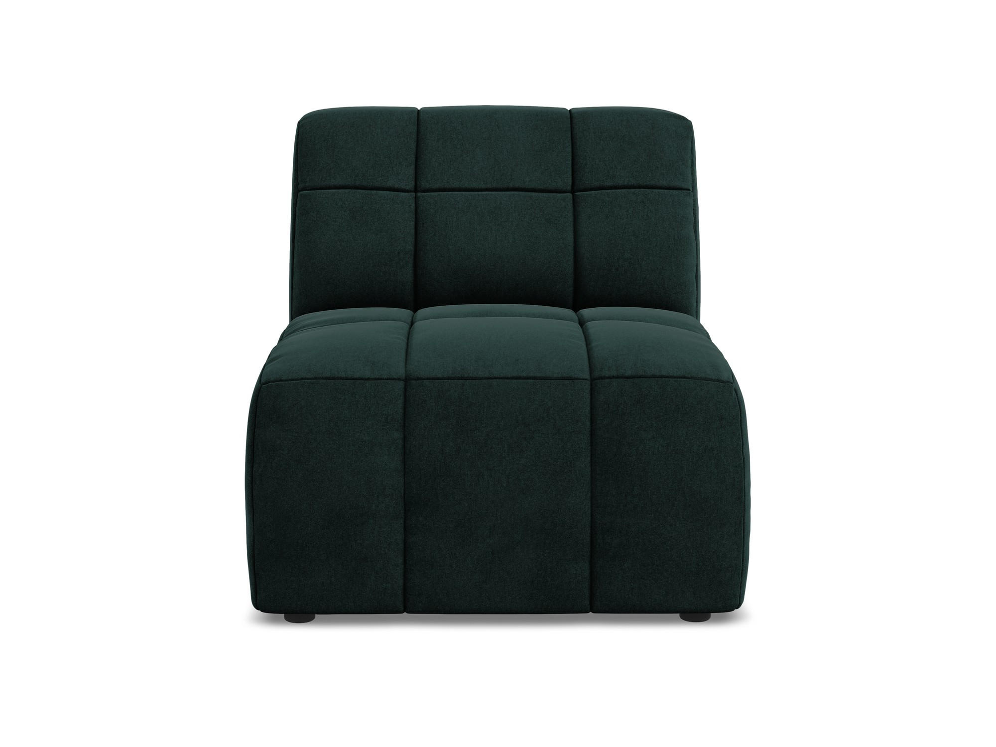 SOFAELEMENT Samt Stoff Grün - Salbeigrün/Schwarz, Holzwerkstoff/Kunststoff (75/77/90cm) - Makamii