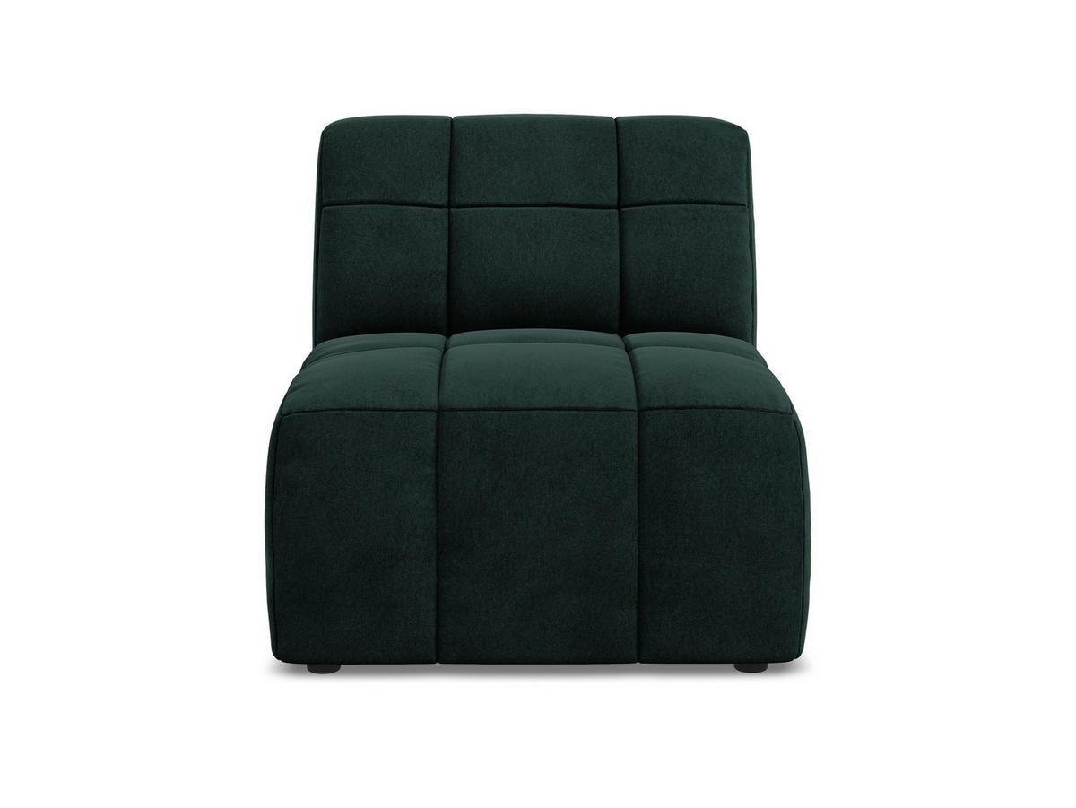 SOFAELEMENT Samt Stoff Grün - Salbeigrün/Schwarz, Holzwerkstoff/Kunststoff (75/77/90cm) - Makamii