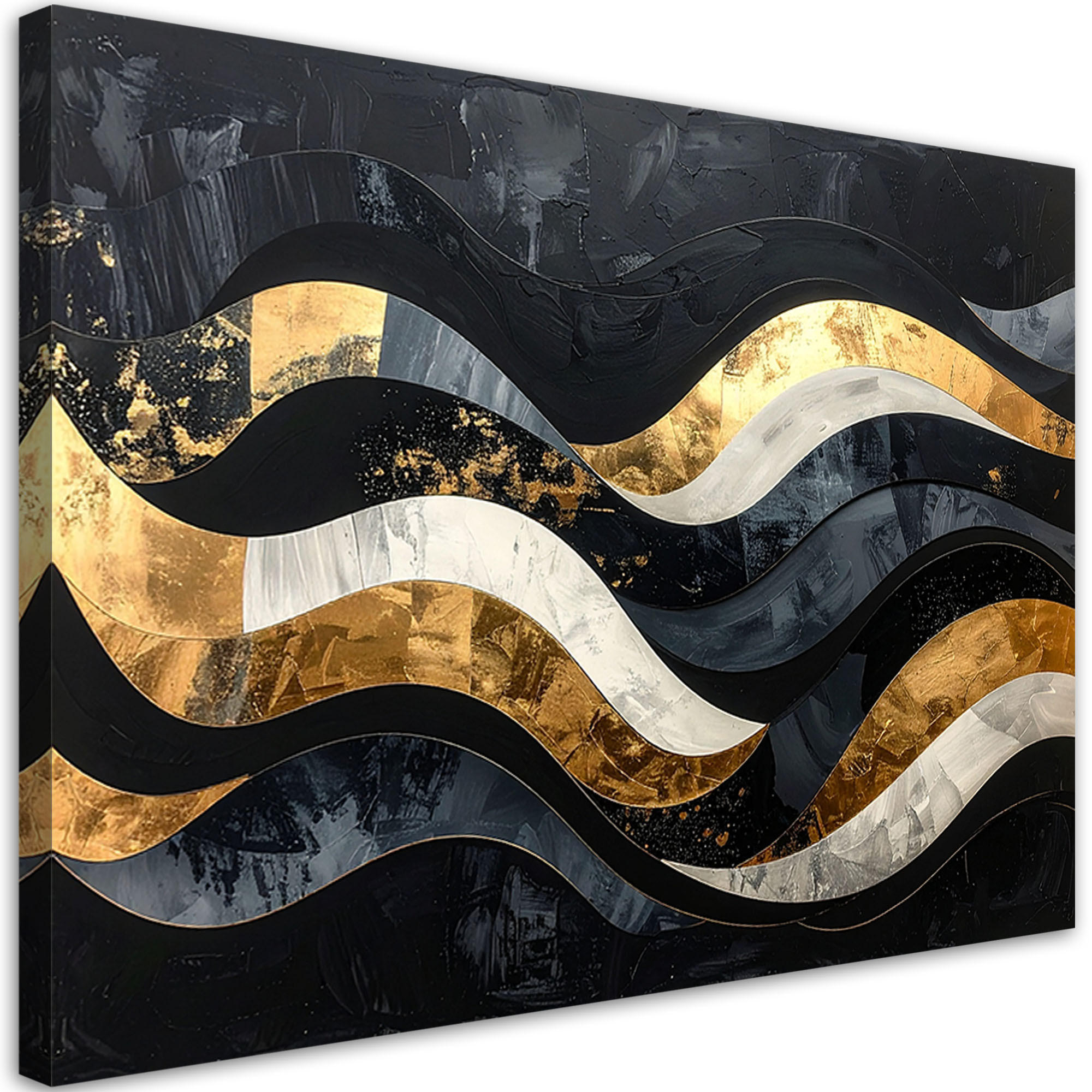 LEINWANDBILD Abstraktion 120x80cm - Schwarz, Textil (120/80cm) - Feeby