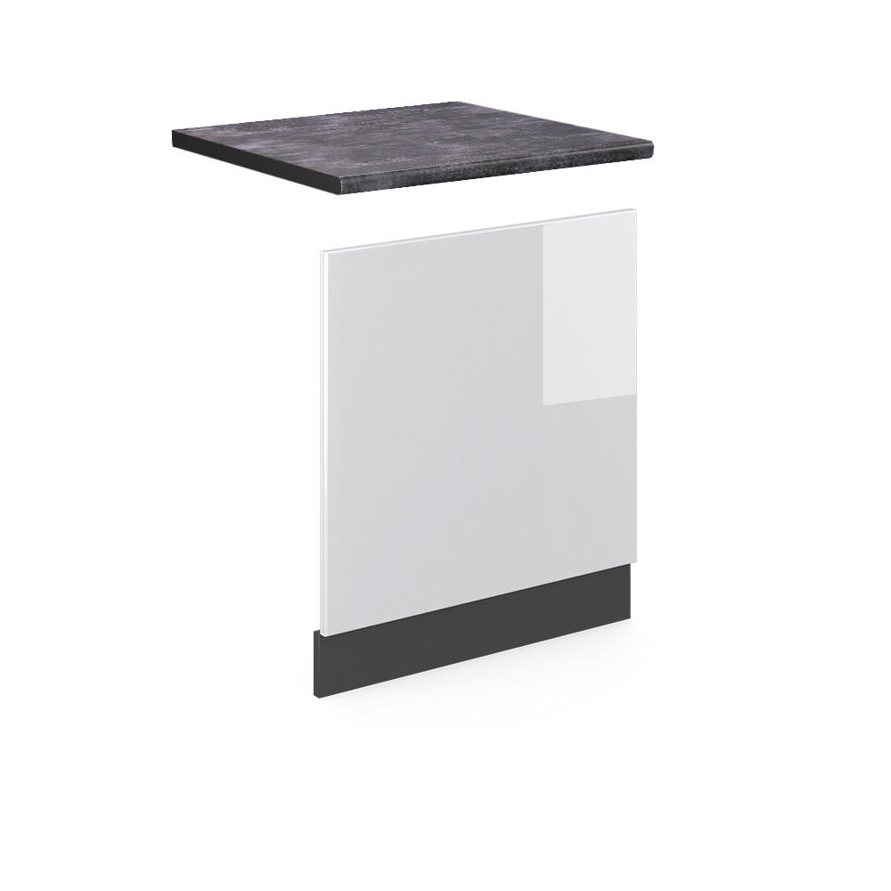 FRONTBLENDE R-Line Weiß Hochglanz 60 cm, AP Anthrazit - Weiß Hochglanz/Anthrazit, Holzwerkstoff (60/57.2/1.6cm) - Vicco