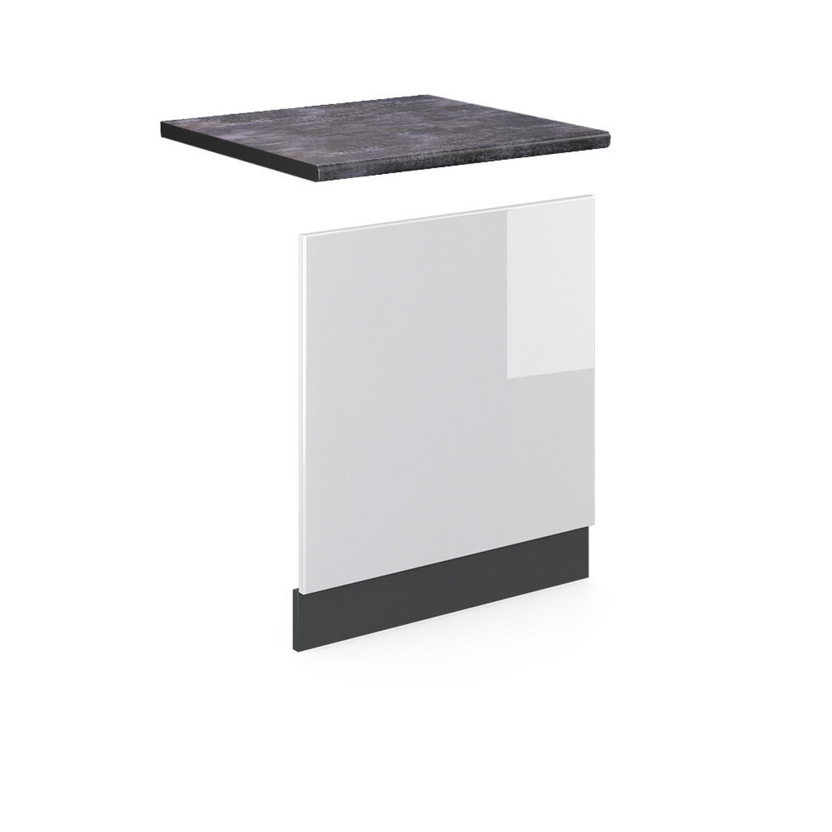 FRONTBLENDE R-Line Weiß Hochglanz 60 cm, AP Anthrazit - Weiß Hochglanz/Anthrazit, Holzwerkstoff (60/57.2/1.6cm) - Vicco