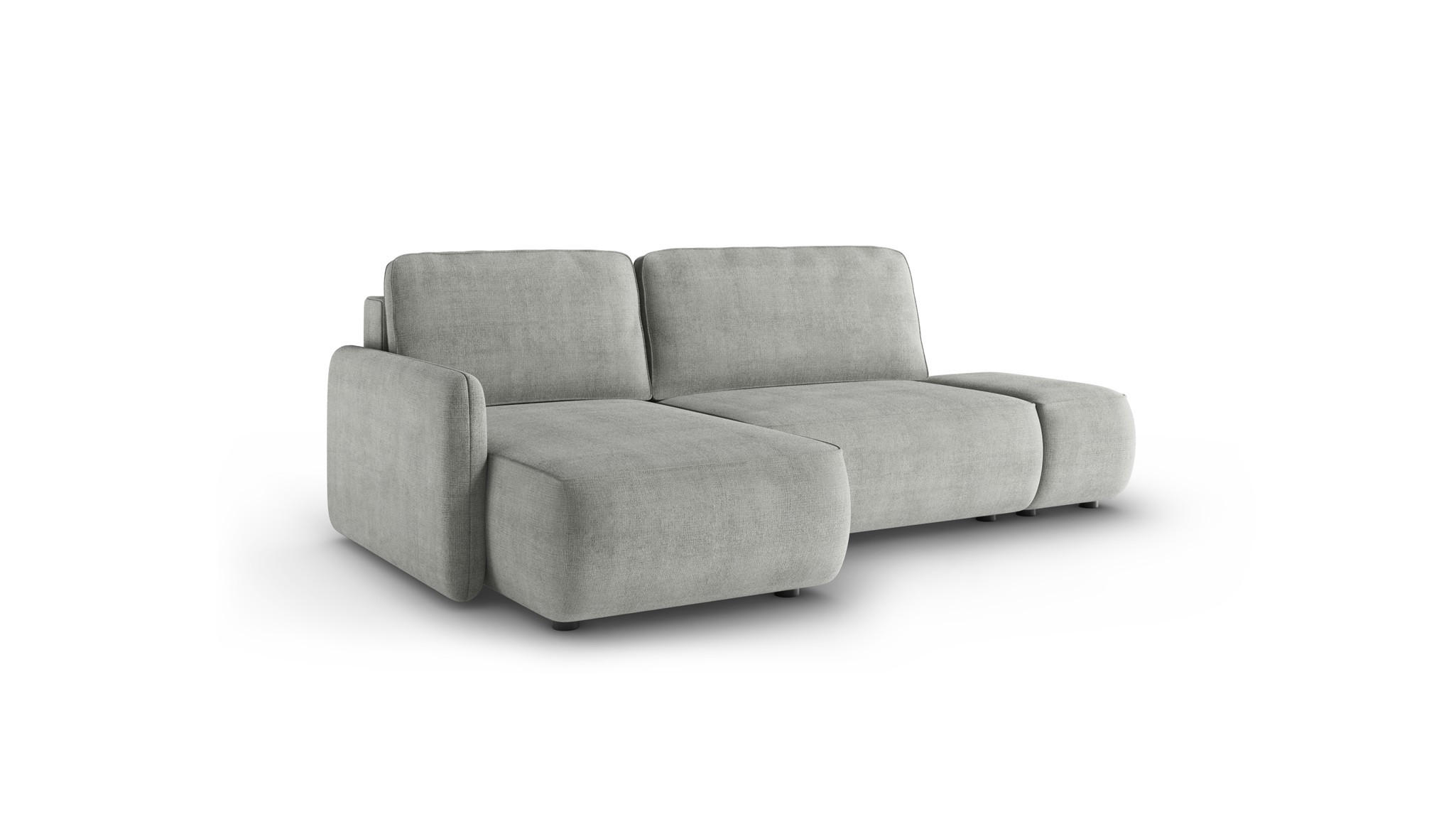 ECKSOFA Luka Mit Schlaffunktion - Hellgrau, Holzwerkstoff/Textil (229/148cm) - Fun Möbel