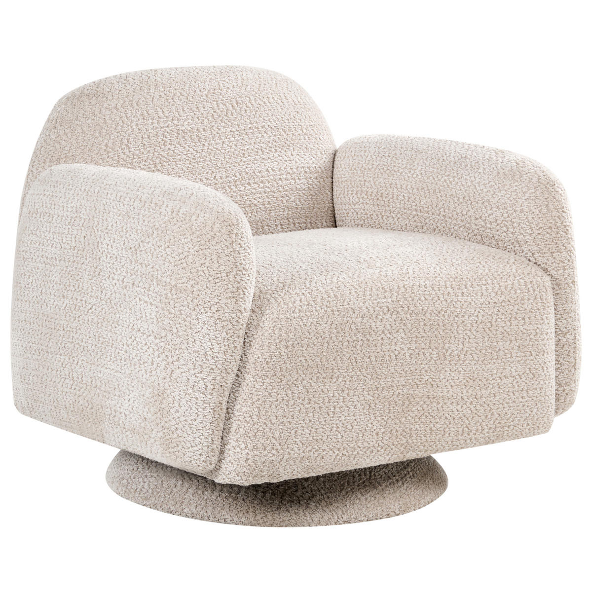 DREHSESSEL Stoff Beige Aapua - Beige, Textil (82/74/72cm) - Beliani