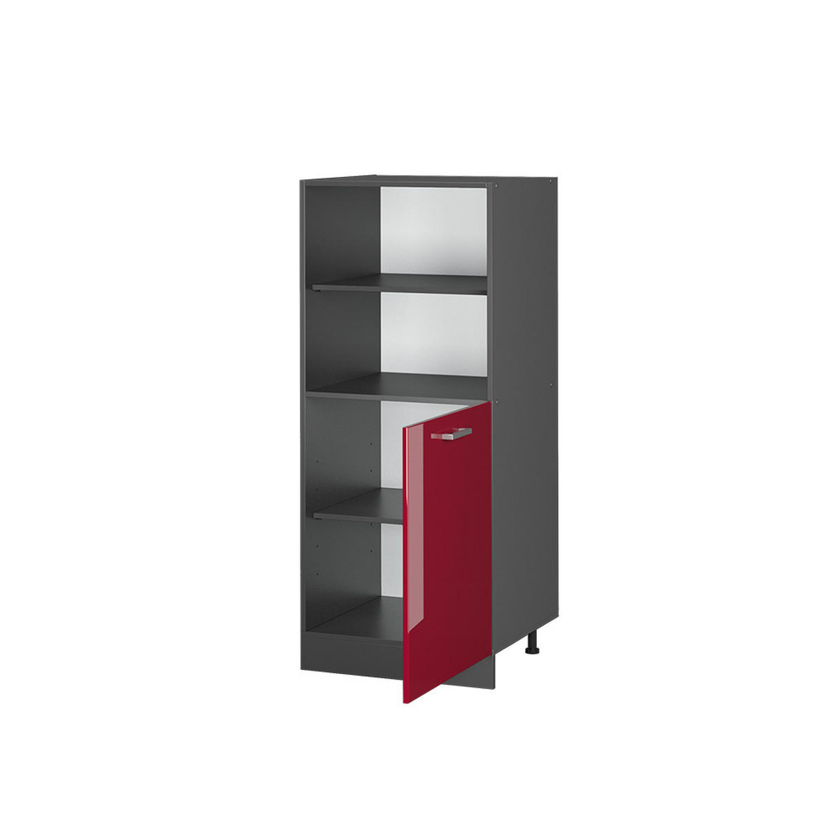 HERDUMBAUSCHRANK R-Line Rot Hochglanz 60 cm - Anthrazit/Rot, Holzwerkstoff (60/143/57cm) - Vicco