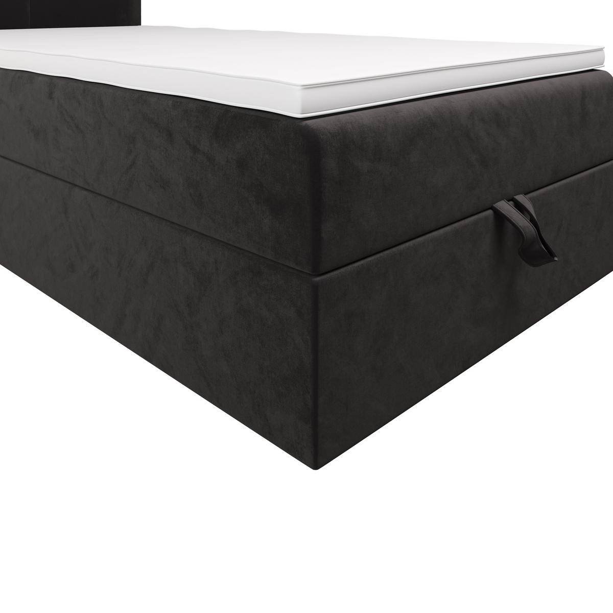 BOXBETT ALTEA 90x200 Monolith 92, mit Matratze H3, Bonell und Topper, Grau - Grau, Holz/Kunststoff (90/200cm) - Bedante