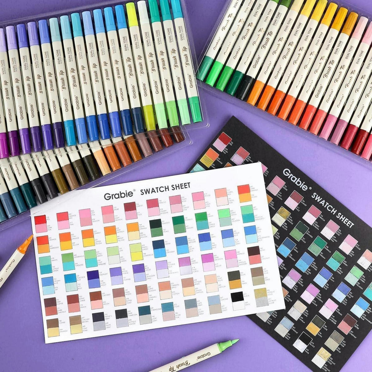 ACRYLSTIFTE 120er Set Doppelspitze Pinselstifte - Multicolor, Kunststoff (4/30.5/18.5cm)