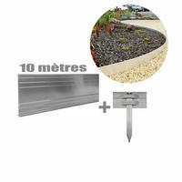 RASENBEGRENZUNG Set, Ultra Stark, Aluminium, 14x200 cm - Alufarben, Metall (14/14/200cm) - Green-Split