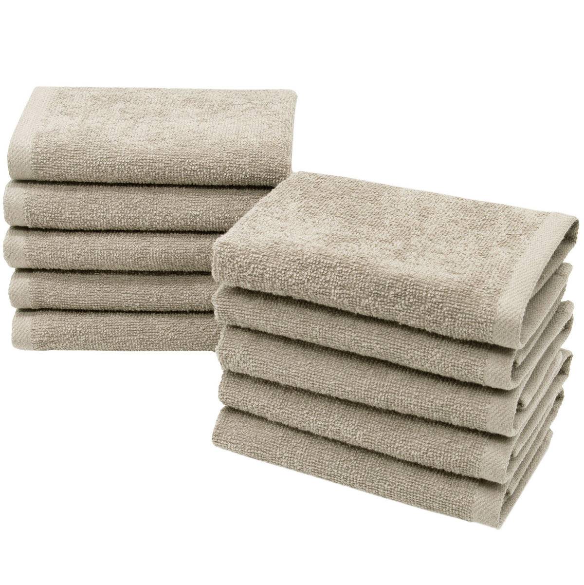 SEIFTÜCHER, 10er-Set, 30x30 cm, 100% Baumwolle, Braun - Cappuccino, Textil (30/30cm) - Zollner