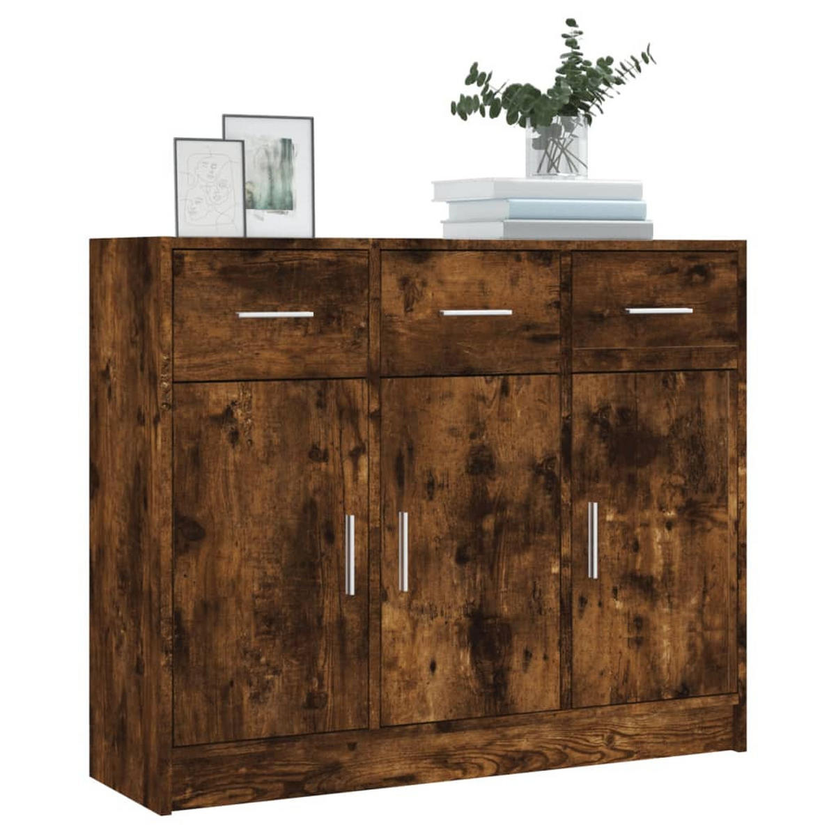 SIDEBOARD Räuchereiche 91x28x75 cm Holzwerkstoff - Braun, Holzwerkstoff (91/75/28cm) - furnicato