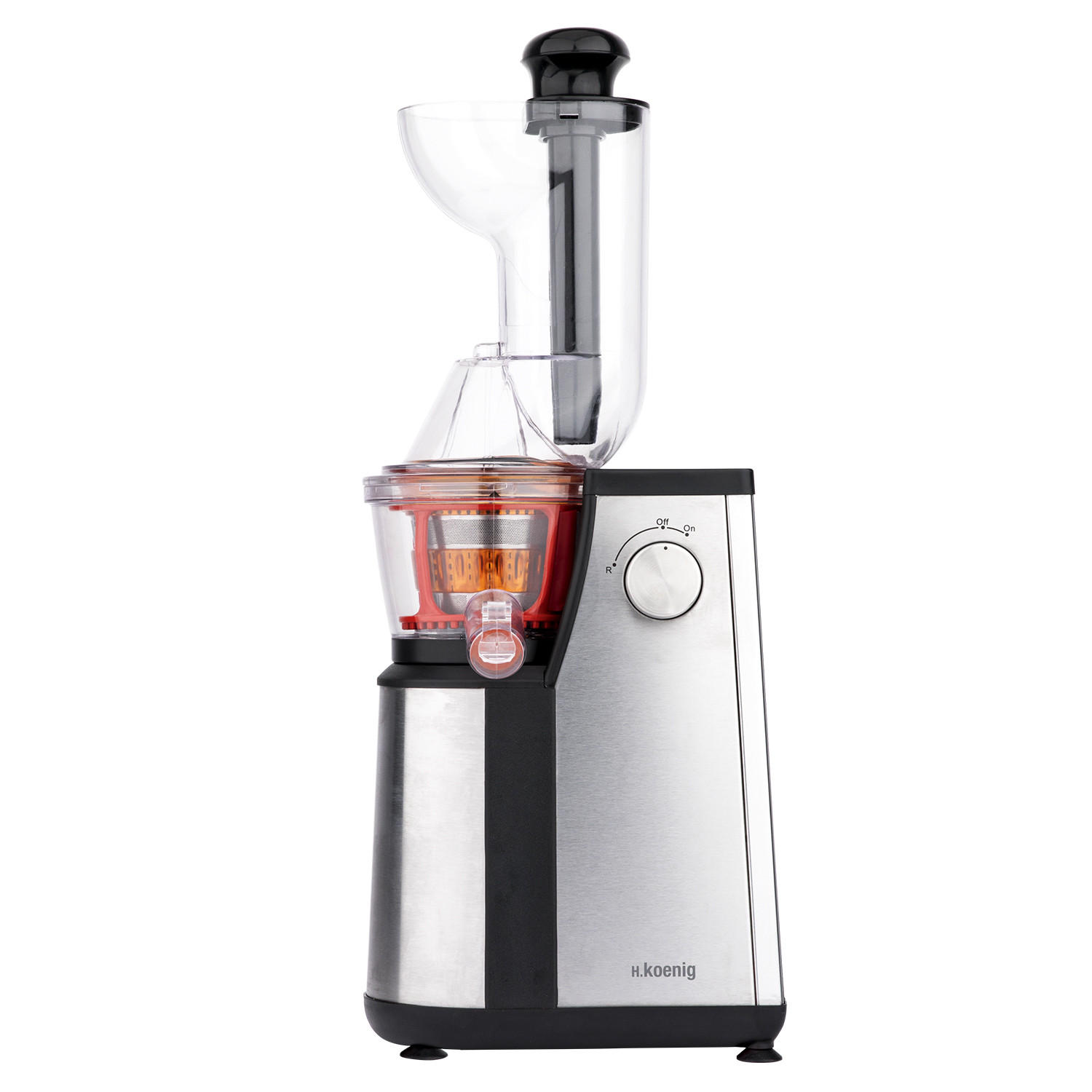 ENTSAFTER GSX22 Silber, Obst- und Gemüsesaft-Extraktor, Saftpresse mit Vitamin + - Silberfarben/Schwarz, Metall (38/57/24cm) - HKoenig