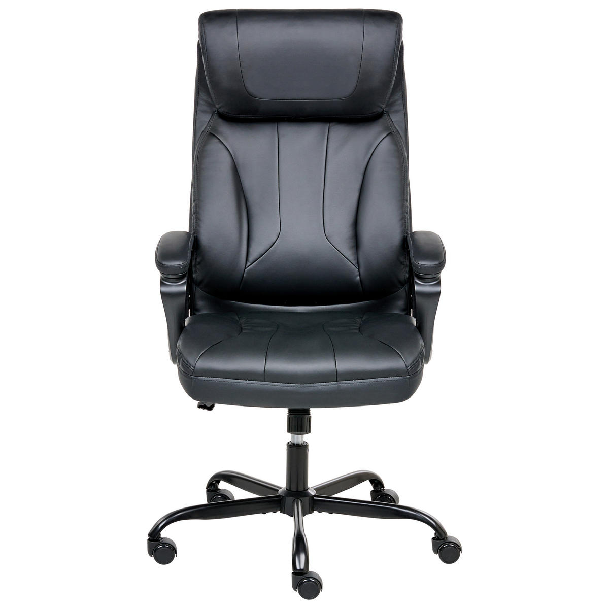 CHEFSESSEL Kunstleder Schwarz Proud - Schwarz, Kunststoff (66/115/66cm) - Beliani