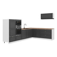 KUHINJA U OBLIKU SLOVA L Fame-Line, Seoska Antracit-Zlatna/Bijela, 327 x 227 cm, RP Hrast - bijela/antracit, drvni materijal (327/153.6/60cm) - Vicco