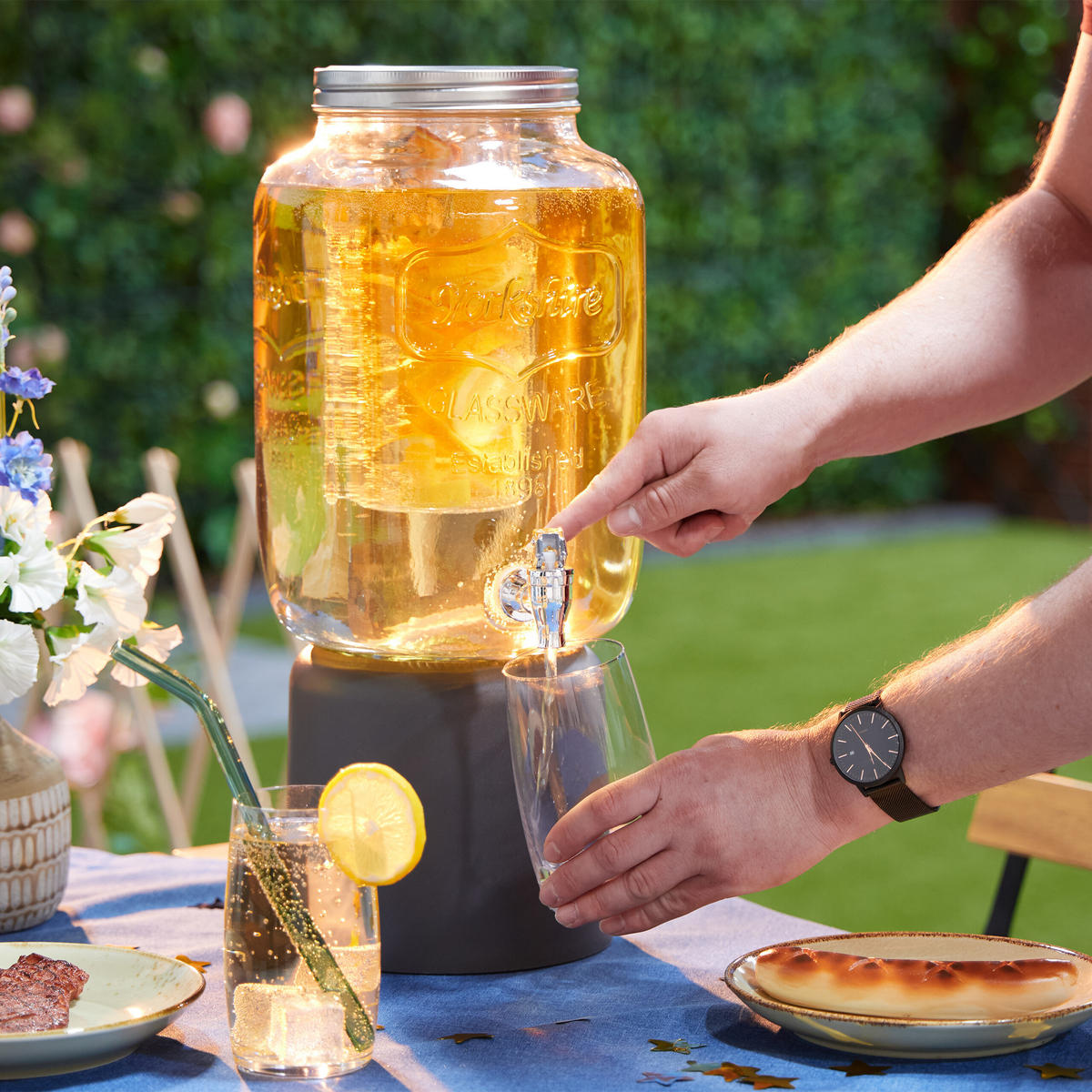 GETRÄNKESPENDER - Transparent, Glas/Kunststoff (5L) - Relaxdays