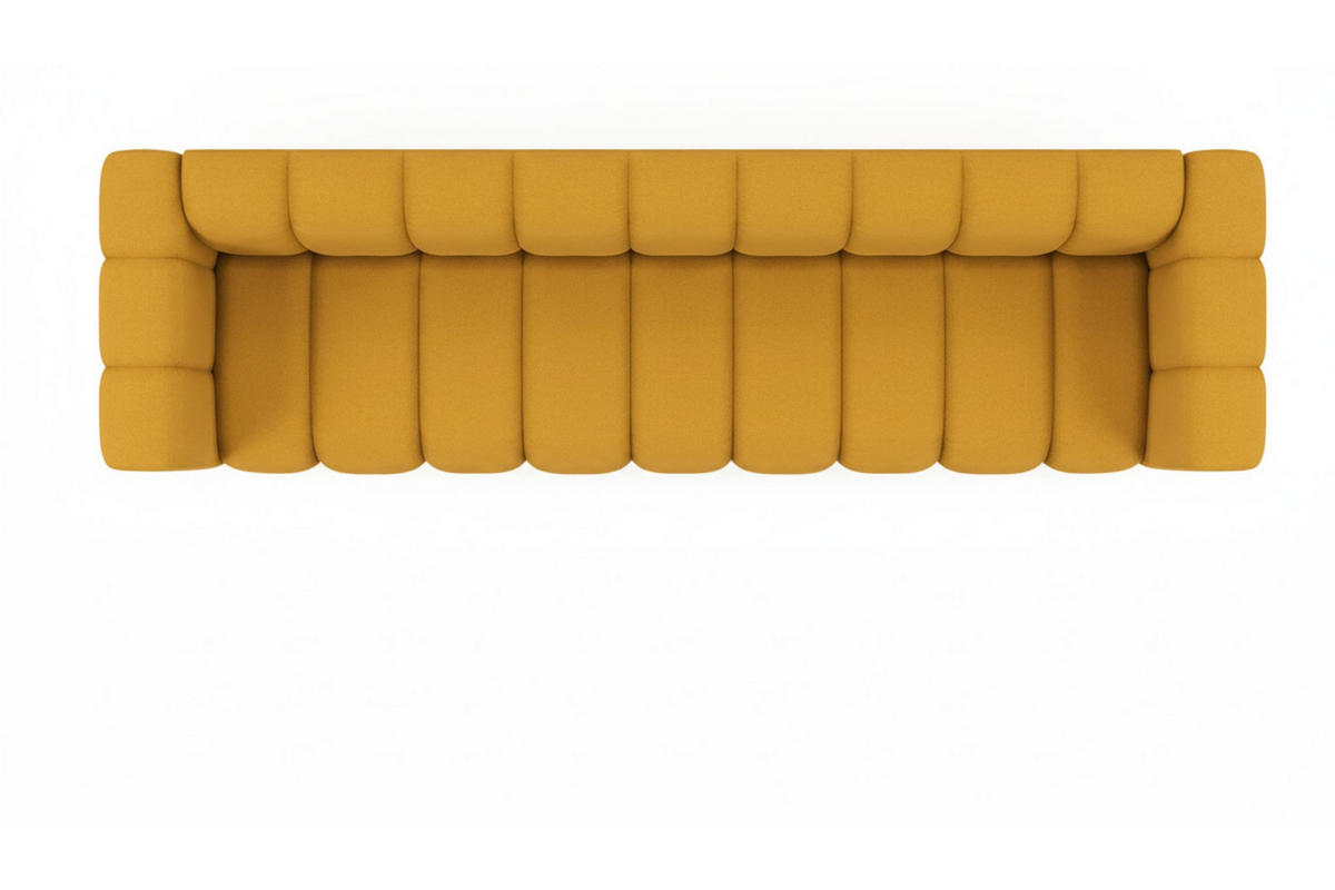 COUCH, Fünfsitzer-Sofa Grand, Veloursstoff Salvador, Gelb - Gelb, Holz (314/70/87cm) - Kaiser Möbel