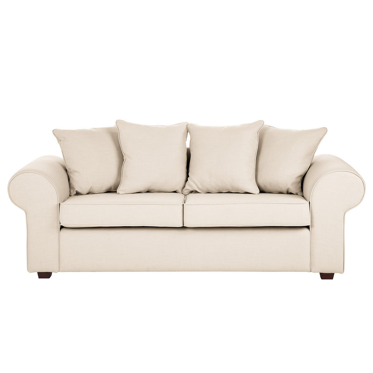 3-SITZER SOFA - Webstoff - Beige, Textil (217/84/90cm) - home24