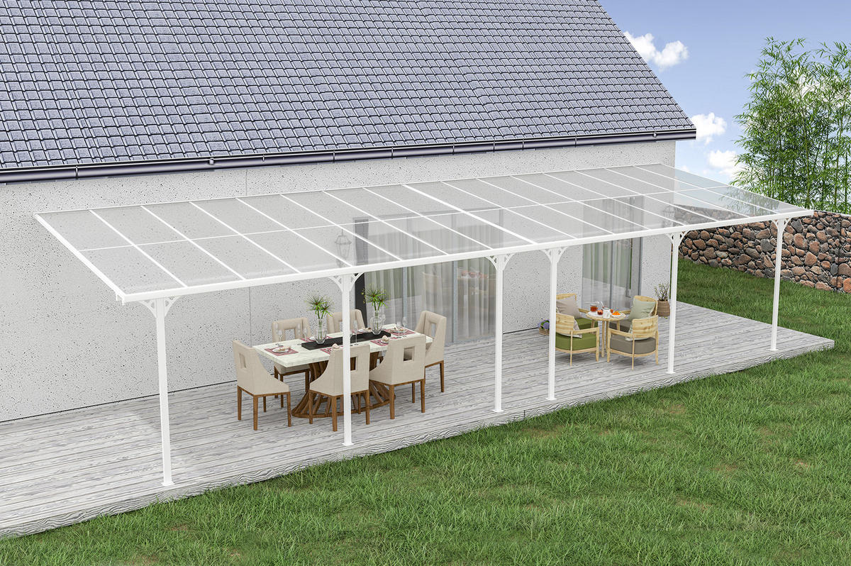 PERGOLA / CARPORT Kleo Weiß 10m x 3m - Weiß, Metall (990/270/300cm) - Cazeboo