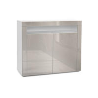 KOMMODE Valencia Sandgrau Hochglanz / Sandgrau Hochglanz - Sandfarben, Holzwerkstoff (108/92/40cm) - Vladon