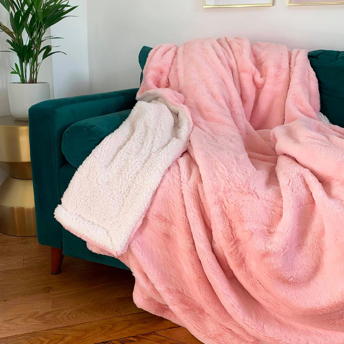 PLAID Fleecedecke XL Nachahmung "Kaninchen" 220 x 240 Rosa - Pink, Textil (220/240cm) - LE COMPTOIR DE LA PLAGE