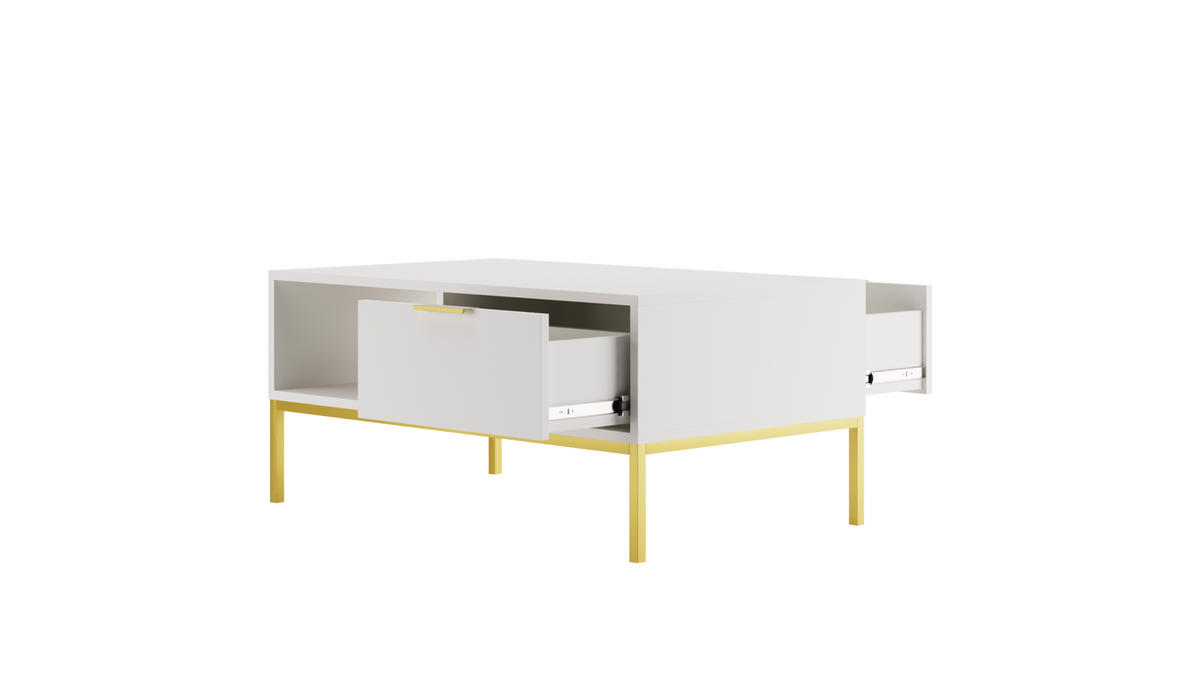 COUCHTISCH Austin II 60/45,4/100 cm - Goldfarben/Weiß, Holzwerkstoff (100/60/45cm) - Kocot Kids