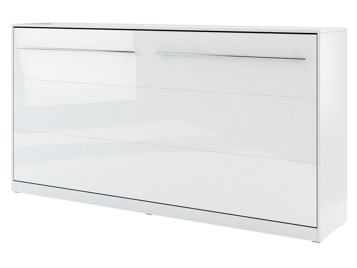 SCHRANKBETT Concept Pro II Horizontal - Weiß Hochglanz, Holzwerkstoff (90/200cm) - MIRJAN24