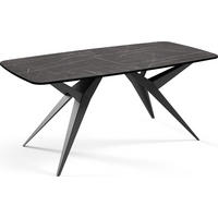 ESSTISCH Trax ausziehbar rechteckig oval, Marmor Schwarz 180-260/90/76 - Anthrazit/Schwarz, Holzwerkstoff/Metall (180/90/76cm) - WFL GROUP