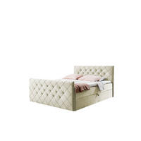 BOXBETT Eivor In Magic Velvet - Creme, Holzwerkstoff/Textil (180/200cm) - Fun Möbel