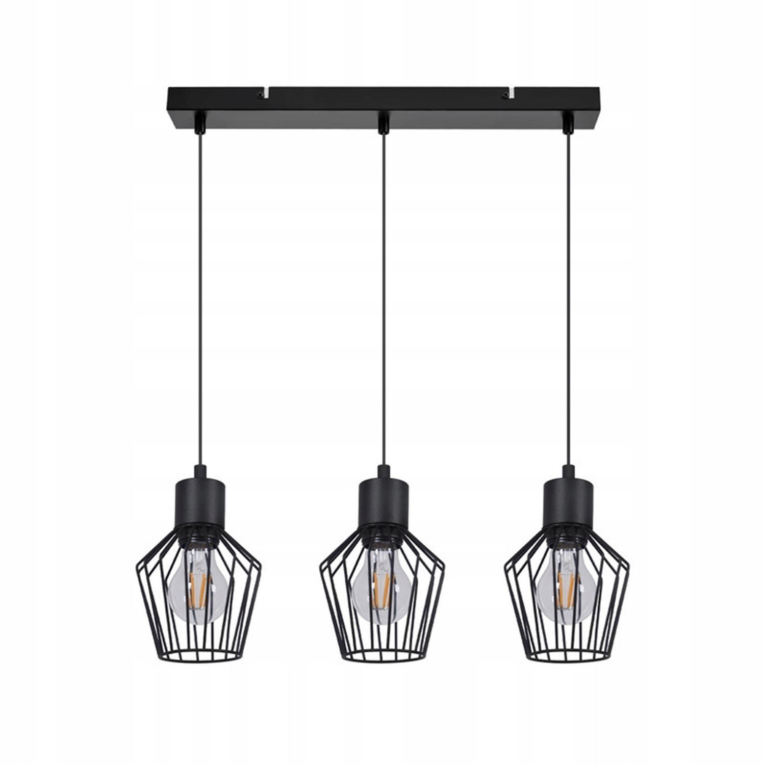 HÄNGELEUCHTE Ziel 3-flammig 50/12/150 cm - Schwarz, Metall (50/12/150cm) - Nettlife
