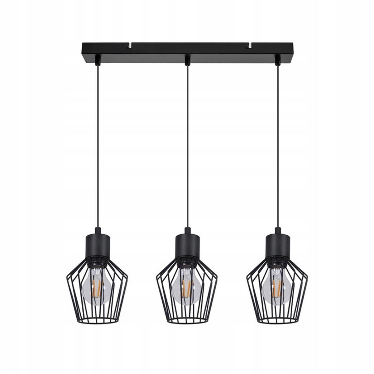 HÄNGELEUCHTE Ziel 3-flammig 50/12/150 cm - Schwarz, Metall (50/12/150cm) - Nettlife