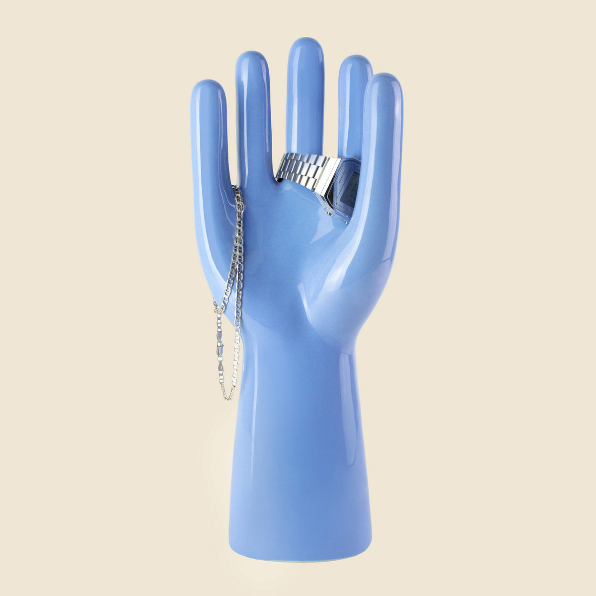 SCHMUCKSTÄNDER Arts of Parts Hand groß, Steingut, Blau, 12 x 7.5 x 30 cm - Blau, Keramik (7.5/30/12cm)