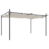 TERRASEENÜBERDACHUNG mit Schiebedach OLIMP Creme 395x292x230 cm - Creme, Metall (395/230/292cm) - DELUKE