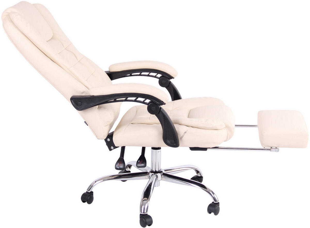 BÜROSTUHL Onix, Kunstleder Creme - Creme, Textil/Metall (67/125/68cm) - TPFLiving